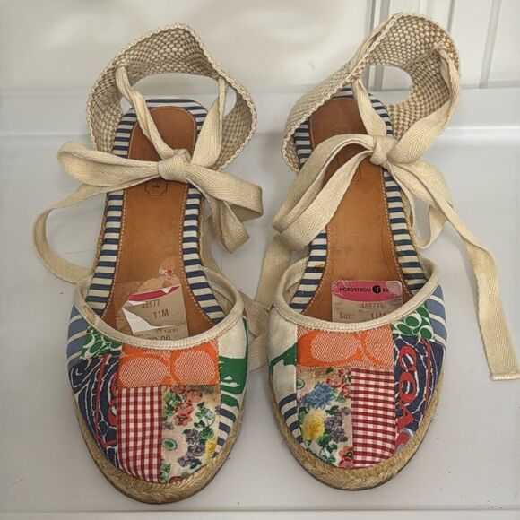 Coach Espadrilles Colorful Woven Flat Soles - Picture 4 of 8